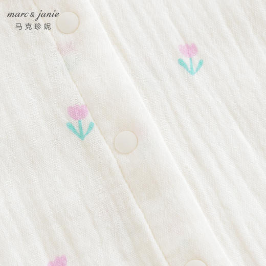 [可开裆]马克珍妮女宝宝娃娃领碎花连体衣婴儿纯棉哈衣春款240092 商品图3