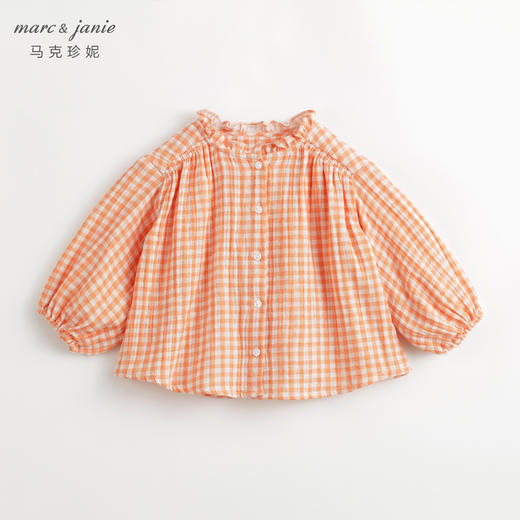 马克珍妮女童花边立领满印衬衫儿童纯棉衬衣上衣春装新款240106 商品图3