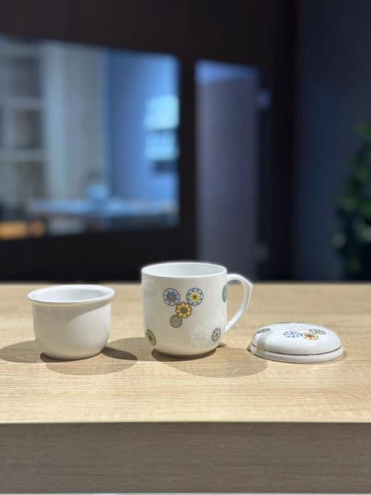 景德镇陶瓷 国瓷红叶 2头粉彩描金皮球花小号茶漏杯套组 商品图1