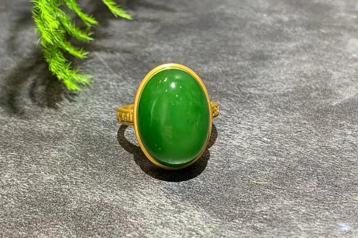 【御珠宫坊】金镶碧玉戒指 商品图6