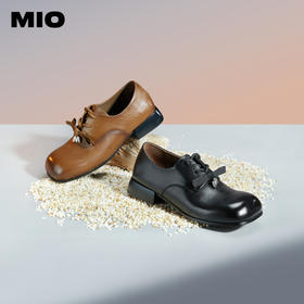 MIO米奥春季纯色粗低跟牛津鞋复古学院风系带休闲女鞋M241525911