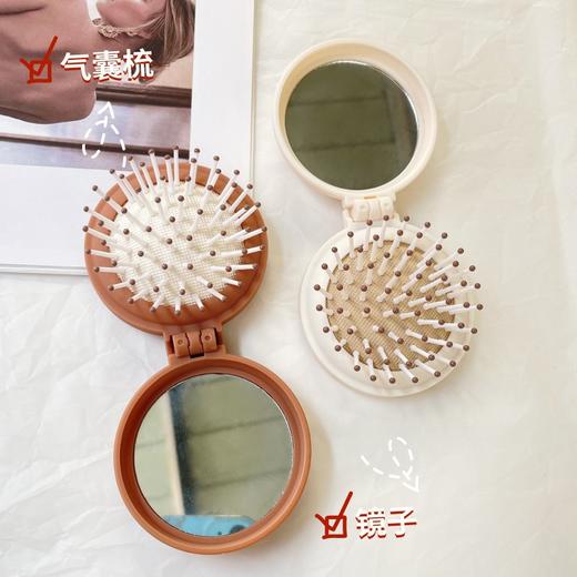 可爱小熊迷你小梳子镜子一体随身携带便携折叠气垫气囊梳儿童梳 商品图3