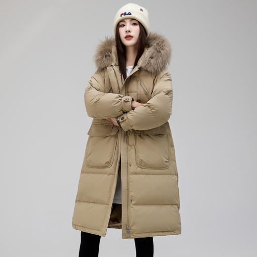 加厚宽松休闲过膝貉子毛可拆卸长款羽绒服HR-WL86269 商品图0