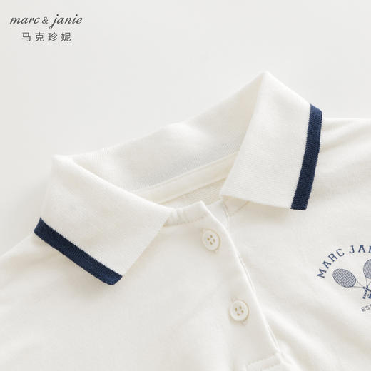 马克珍妮女童元气学院拼接网纱连衣裙儿童纯棉裙子春装新款240099 商品图2
