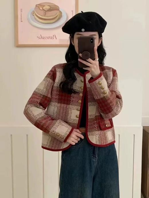 女格子小香风外套9620 商品图0