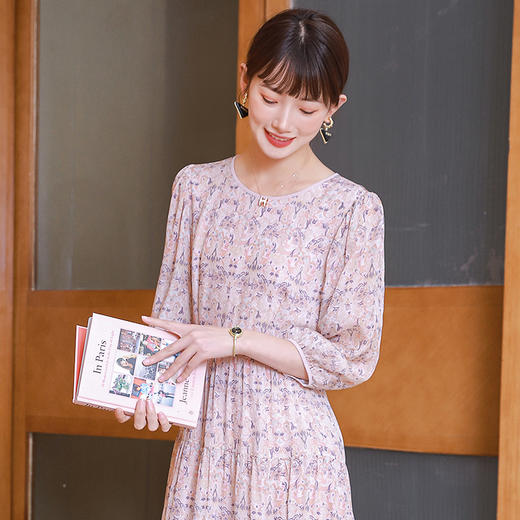 火桐hooton灯笼袖真丝连衣裙2530 商品图6