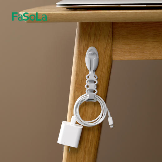 FaSoLa简约时尚插头固定厨房电线收纳绕线器多功能捆绑挂绳数据线理线器 商品图2