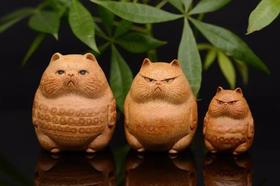 招财猫把件/竹根小摆件(随机)