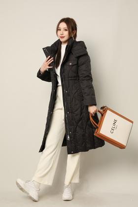 LNNNS 设计感长款连帽羽绒外套 17532