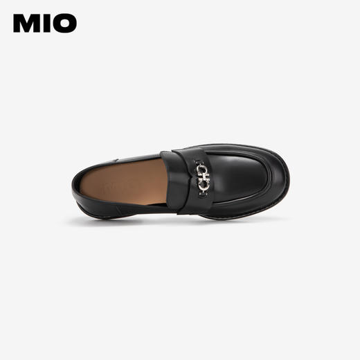 MIO米奥春季纯色低跟乐福鞋金属饰扣复古时尚质感单鞋女鞋M241539092 商品图2
