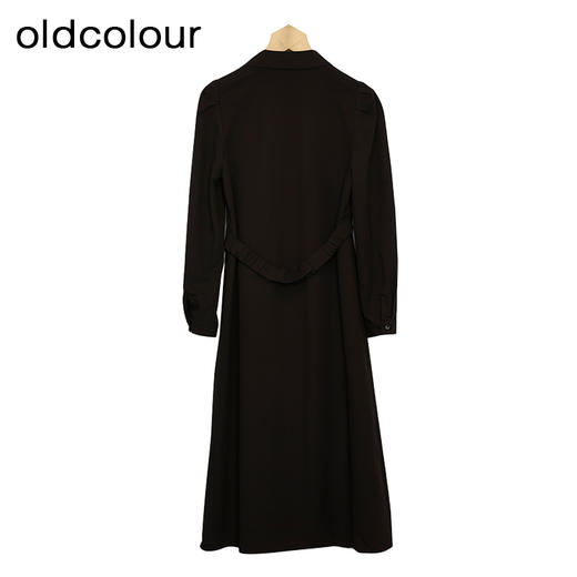 oldcolour纯色简约连衣裙春季新款设计感西装领长裙女DO13103721 商品图3