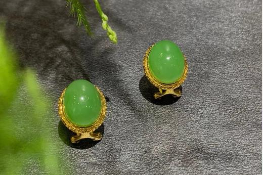 【御珠宫坊】金镶碧玉耳钉 商品图4