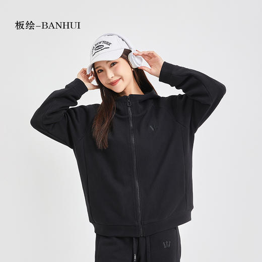 【美拉德90鹅绒卫衣 板绘-BANHUI】2024年新款冬季外套男女同款黑金连帽上衣 商品图1