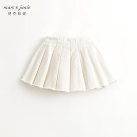 马克珍妮女童元气学院百褶裙短裙半身裙纯棉裙子春装新款240070