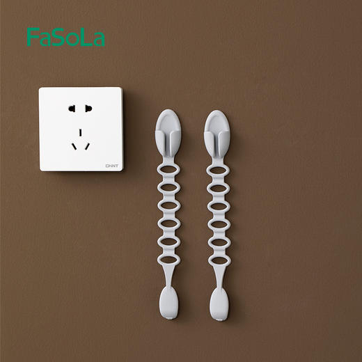 FaSoLa简约时尚插头固定厨房电线收纳绕线器多功能捆绑挂绳数据线理线器 商品图12