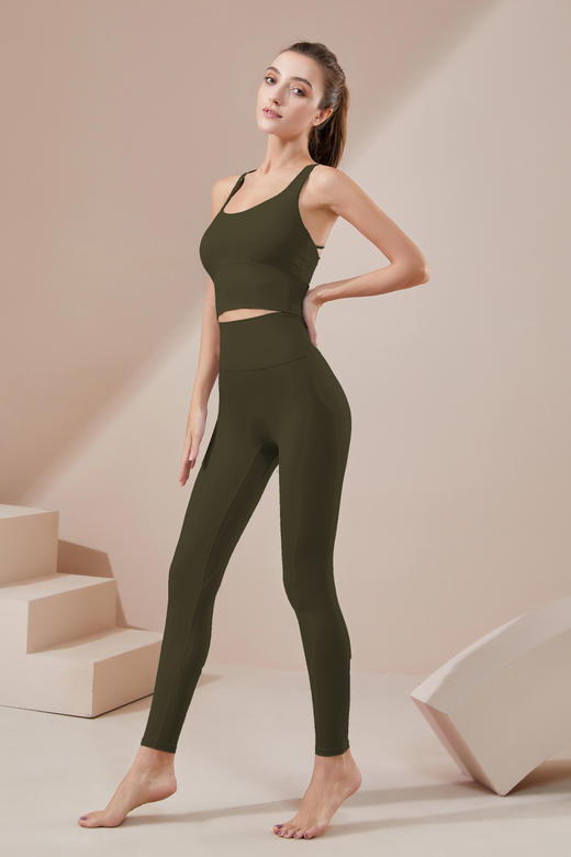 《福利款》套装哈瓦塔新款套装暴汗裸感4.0短袖BRA瑜伽套装（含胸垫）H320112 商品图2