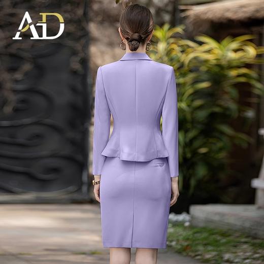 高级感紫色西装外套女秋冬职业装气质女神范艺考播音主持人正装 商品图3
