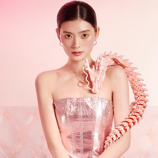 ［东方有境］18K金镶钻项链 #生肖龙 #御乾 商品图3