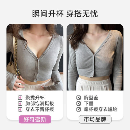 好奇蜜斯（Miss Curiosity）无痕内衣女薄小胸聚拢显大无钢圈性感防下垂文胸罩套装  伊丽丝 商品图2