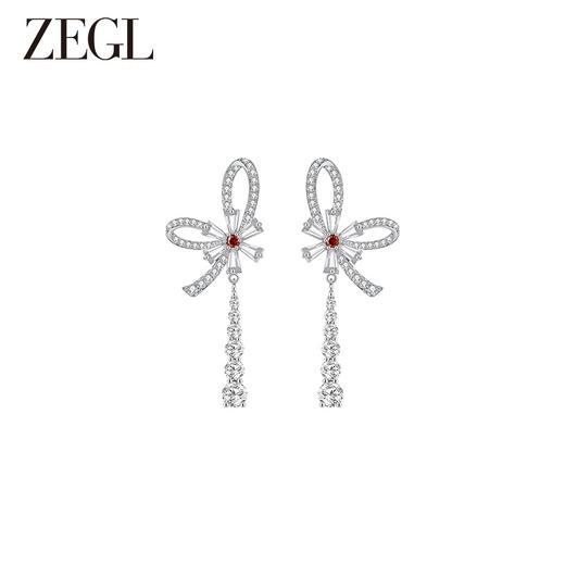 ZEGL设计师新年系列龙年流苏蝴蝶结耳环女2024过新年喜庆耳钉耳饰 商品图0