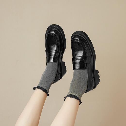 牛皮乐福鞋平底一脚蹬，休闲百搭英伦风小皮鞋NJMK&K779 商品图4