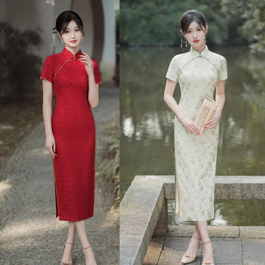 SKY 299092时尚改良蕾丝单层旗袍 商品图0