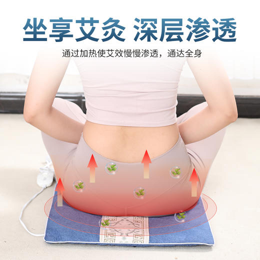 电加热款碎花艾绒坐垫 办公室沙发电脑椅艾草艾灸垫 商品图1