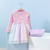 贝贝怡童装春季新款儿童甜美针织裙小女孩炫彩网纱长袖连衣裙233Q381 商品缩略图5