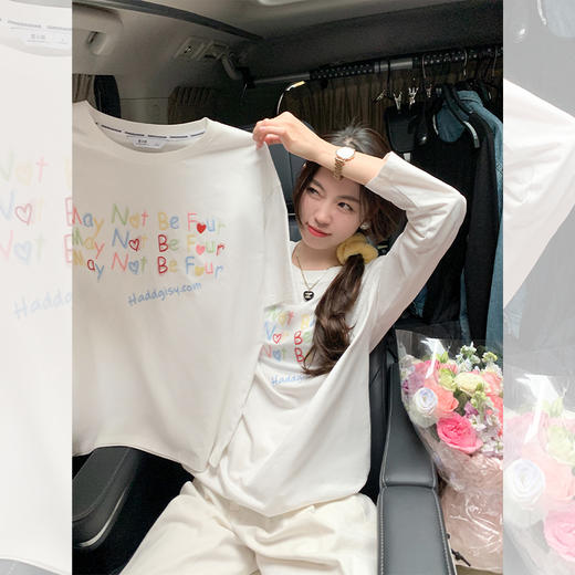 <曾小咸推荐>【现货】   长短袖彩色字母T恤  商品图0