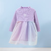 贝贝怡童装春季新款儿童甜美针织裙小女孩炫彩网纱长袖连衣裙233Q381 商品缩略图7