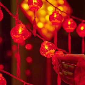 【福运新年❗️国潮水晶流苏灯笼灯】花团锦簇，充满喜庆气氛。LED春节日装饰布置彩灯串灯闪灯满天星，蛇年
