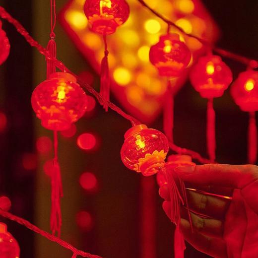 【福运新年❗️国潮水晶流苏灯笼灯】花团锦簇，充满喜庆气氛。LED春节日装饰布置彩灯串灯闪灯满天星，蛇年 商品图0