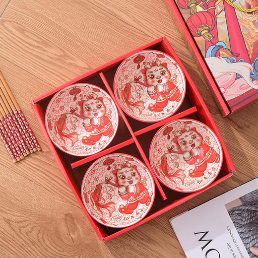 【马年行大运❗️遇见国潮礼盒套装】中式传统与趣味卡通结合，马腾瑞气祝福满满❗️陶瓷礼品碗筷子伴手礼送客户随手礼，新年礼盒年货礼盒 商品图2