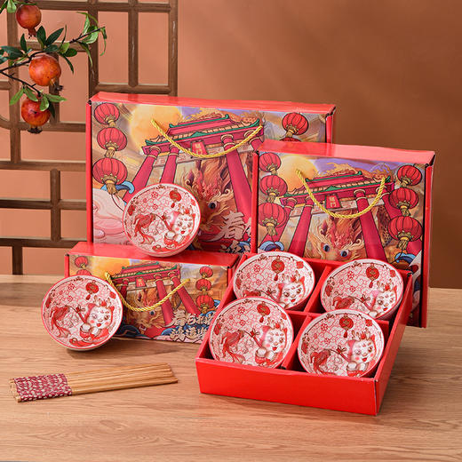 【马年行大运❗️遇见国潮礼盒套装】中式传统与趣味卡通结合，马腾瑞气祝福满满❗️陶瓷礼品碗筷子伴手礼送客户随手礼，新年礼盒年货礼盒 商品图1