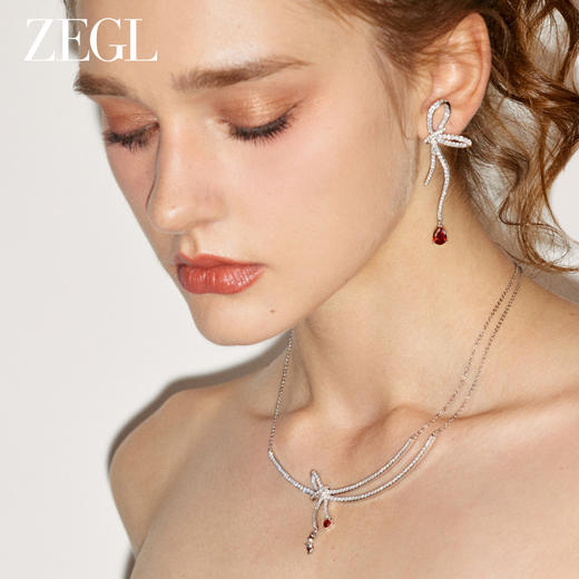 ZEGL设计师新年系列流苏蝴蝶结耳环女长款新年喜庆耳钉春夏耳饰品 商品图5