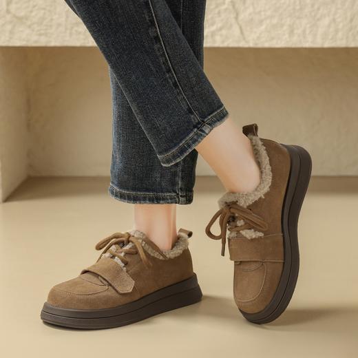 ZHR休闲鞋女2024春季新款洋气休闲百搭加绒加厚软萌魔术贴保暖棉鞋 商品图2