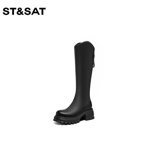 星期六经典简约厚底骑士靴SS34117I84 商品图3