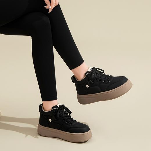 ZHR棉鞋女2024春季新款韩版潮流百搭加绒加厚轻潮高帮保暖休闲鞋 商品图1