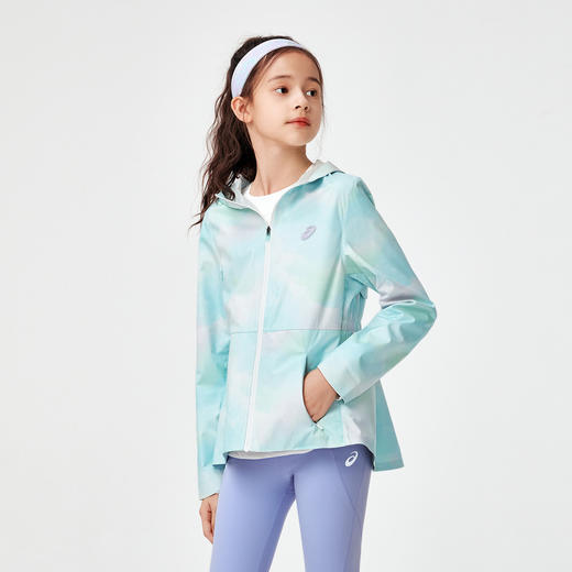 ASICS/亚瑟士童装24年春季新款女童长袖外套渲染印花连帽梭织便服 商品图5