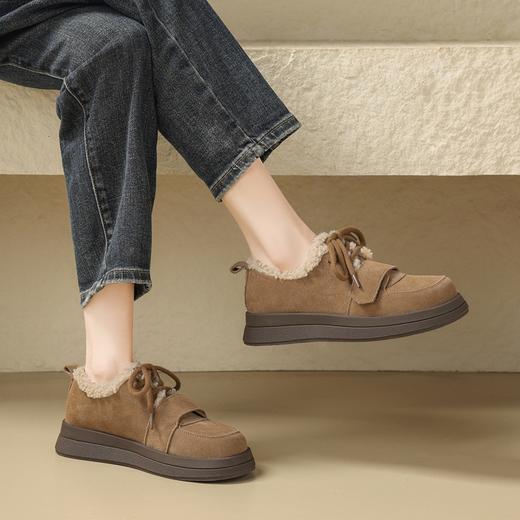 ZHR休闲鞋女2024春季新款洋气休闲百搭加绒加厚软萌魔术贴保暖棉鞋 商品图1