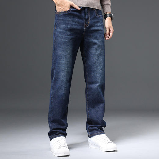 圣得西男士棉质直筒牛仔裤冬款弹力长裤潮2362915862 商品图1