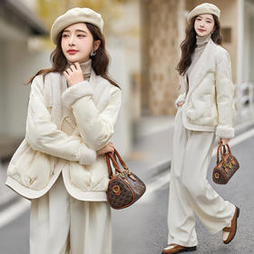 冬款新中式小众设计休闲气质拼接短款羽绒服HR-SSB3265