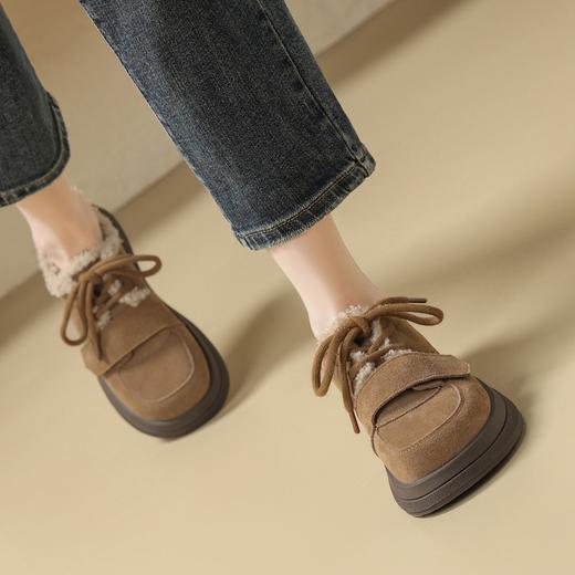 ZHR休闲鞋女2024春季新款洋气休闲百搭加绒加厚软萌魔术贴保暖棉鞋 商品图3