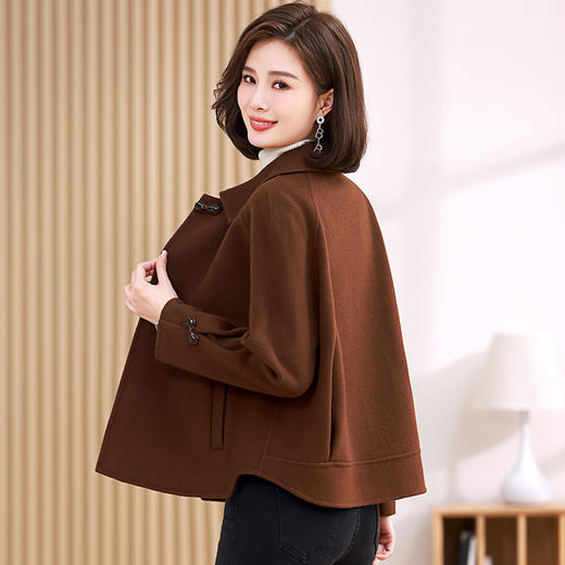 时尚简洁，民族风双面呢短款大纽扣外套HR-YIZX8595 商品图8