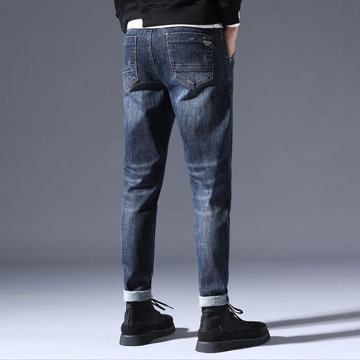 【加绒加厚】圣得西男士弹力修身加厚牛仔裤冬款百搭长裤2362915860 商品图3