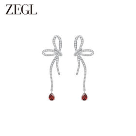 ZEGL设计师新年系列流苏蝴蝶结耳环女长款新年喜庆耳钉春夏耳饰品