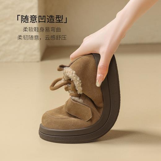ZHR休闲鞋女2024春季新款洋气休闲百搭加绒加厚软萌魔术贴保暖棉鞋 商品图9