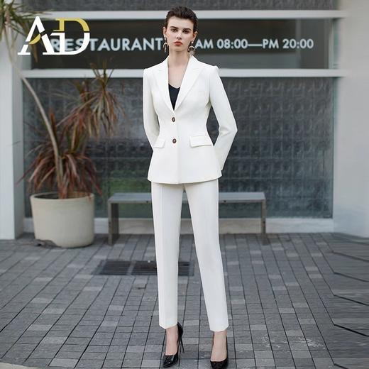 AD白色西装外套女2023新款秋冬职业装套装高端商务律师经理工作服 商品图1