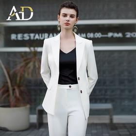 AD白色西装外套女2023新款秋冬职业装套装高端商务律师经理工作服