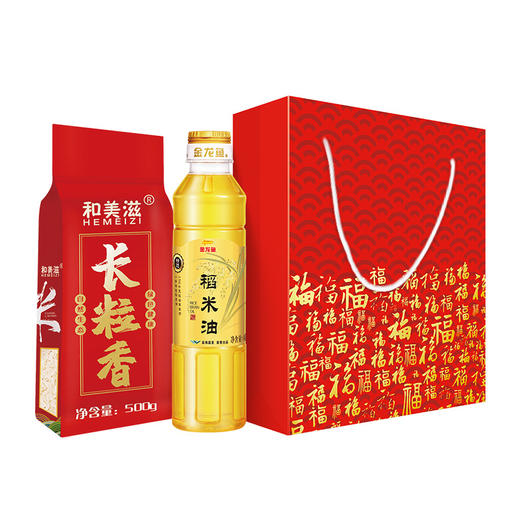 金龙鱼精选稻米油400ML+和美滋米500g+礼袋 商品图0